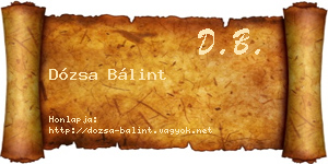 Dózsa Bálint névjegykártya