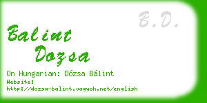balint dozsa business card